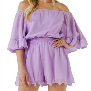 Endless Rose ruffled sleeve romper